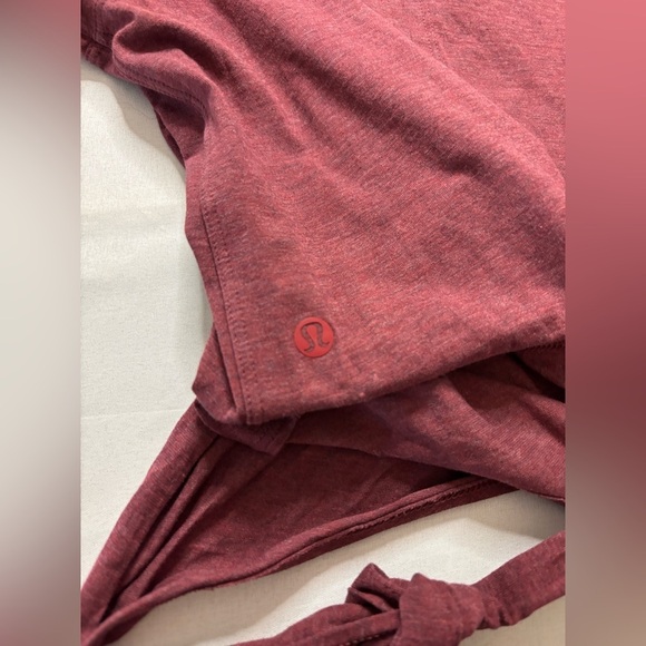 Lululemon Time To Restore Short Sleeve | Heathered Dark Sport Red | Size 6 - Picture 8 of 9